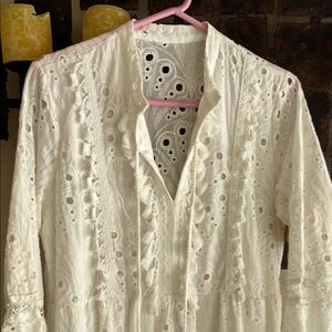 Chic White Eyelet Lace Dress